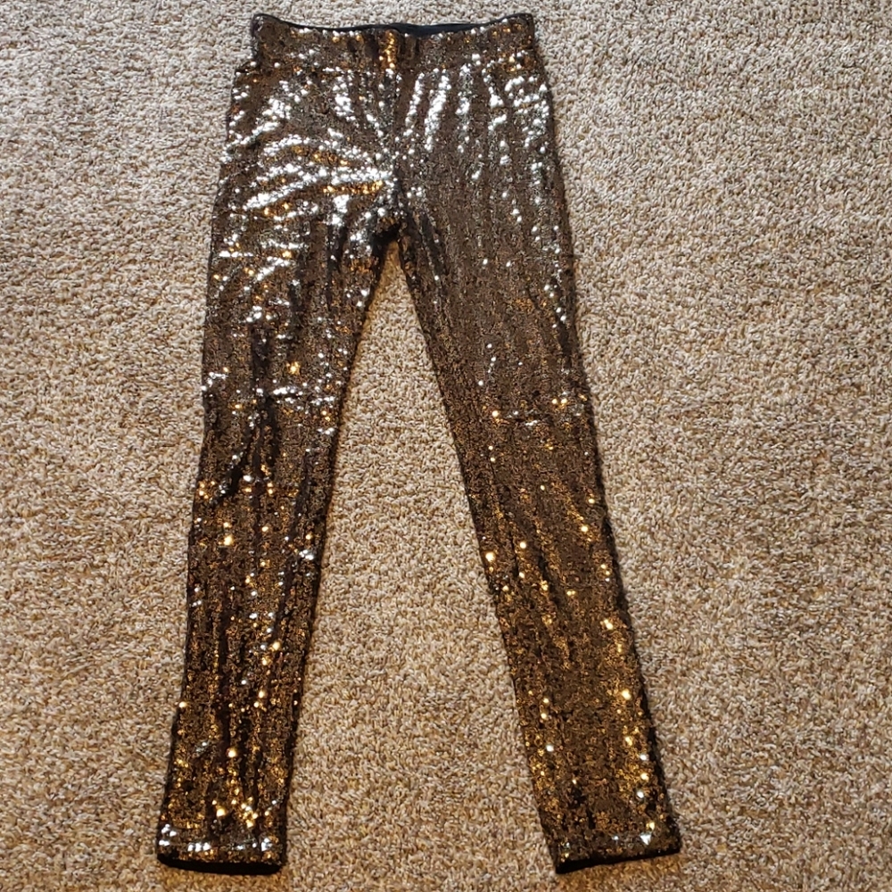Gold sequin leggings